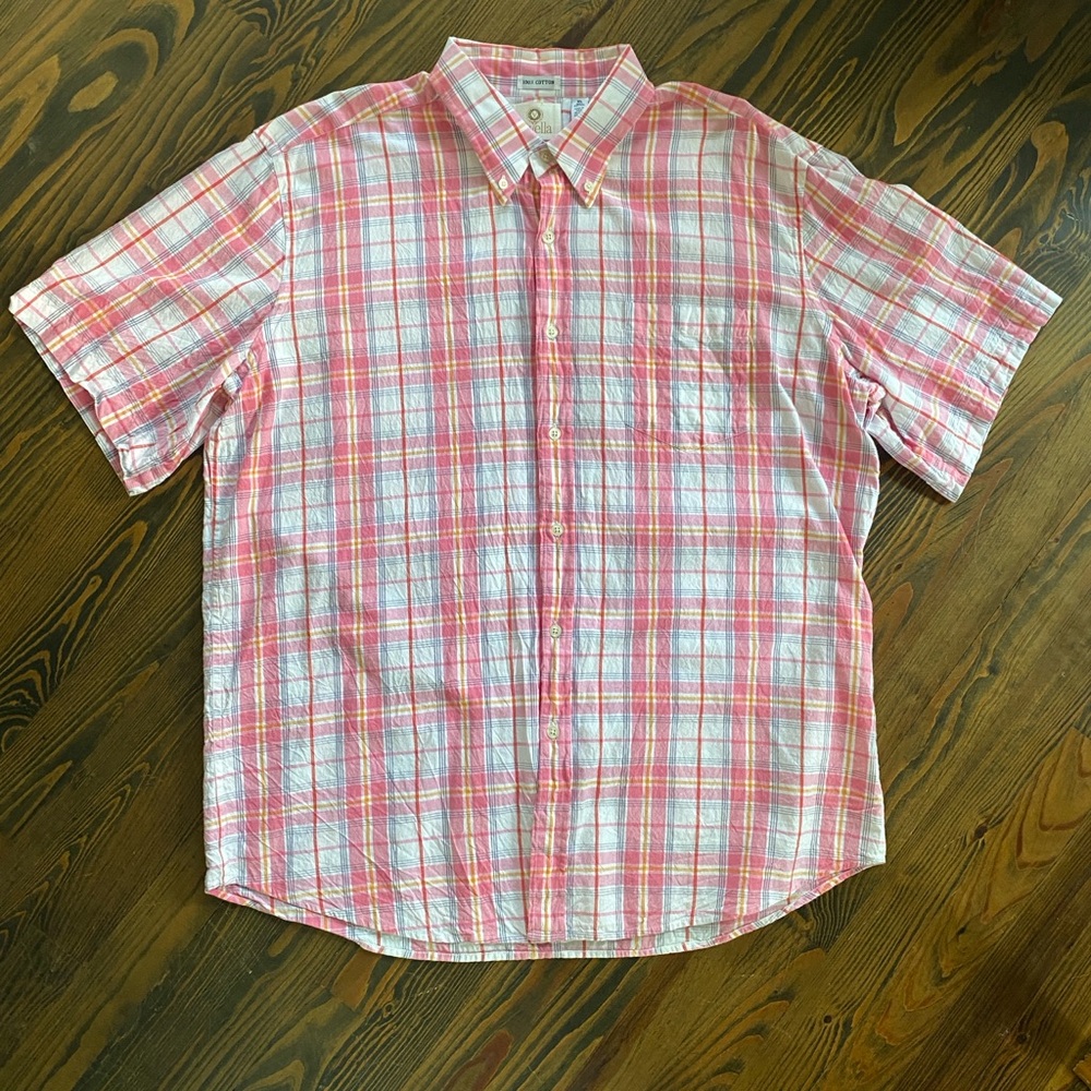 Viyella 100% Cotton Short Sleeve Button Down Oxford Shirt - XL